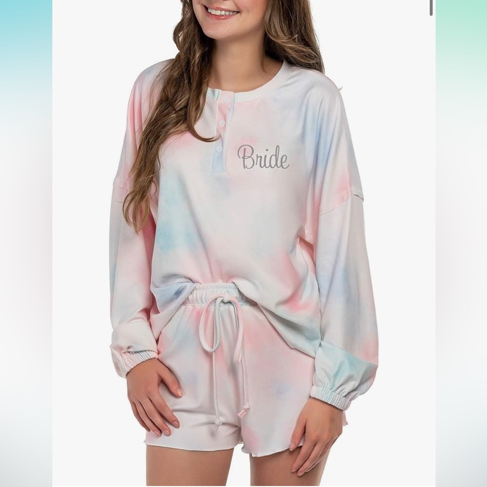 bride tie dye pajama set the paisley box